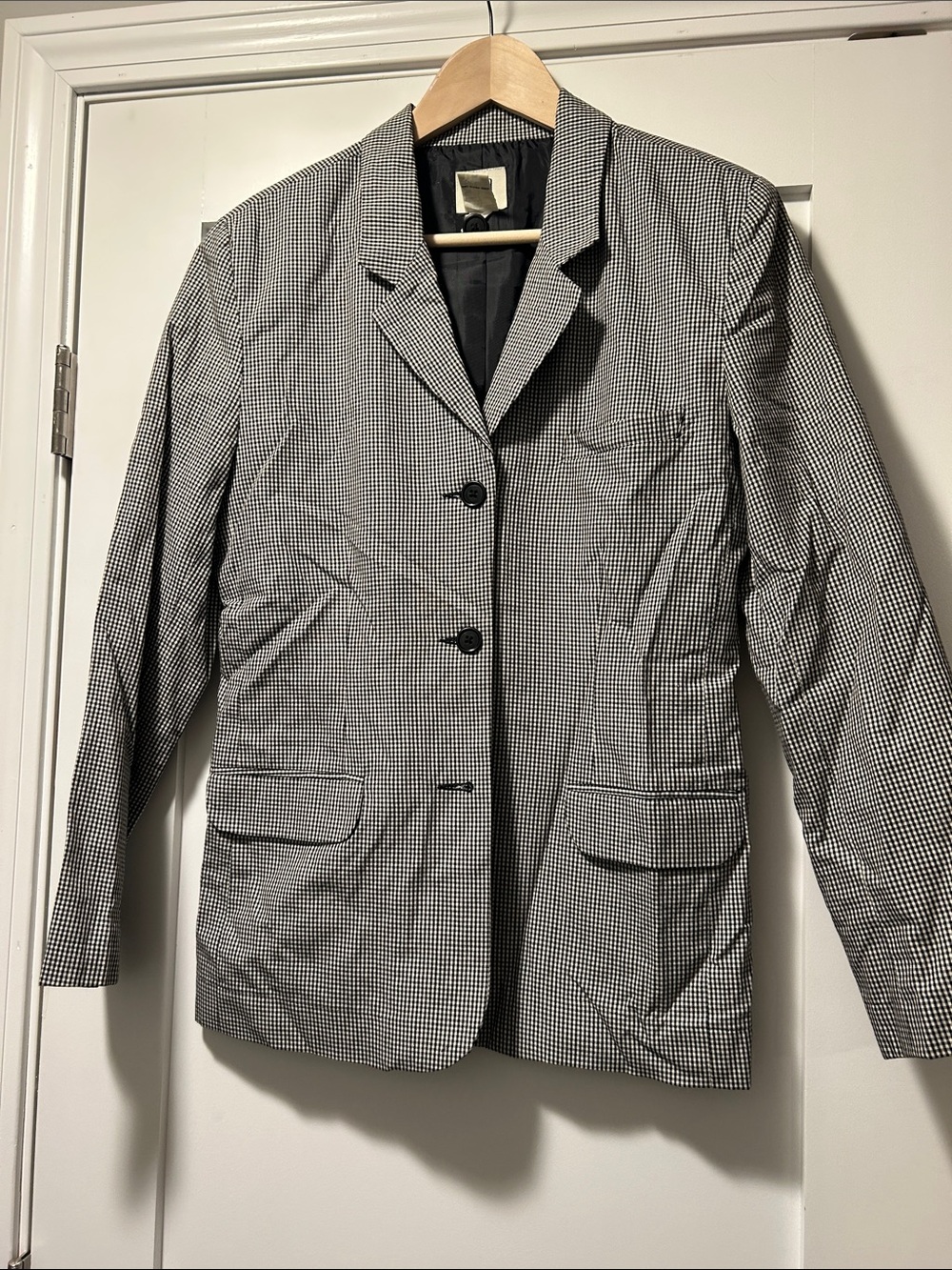 GAP Women's Black & White Houndstooth Blazer Jacket
